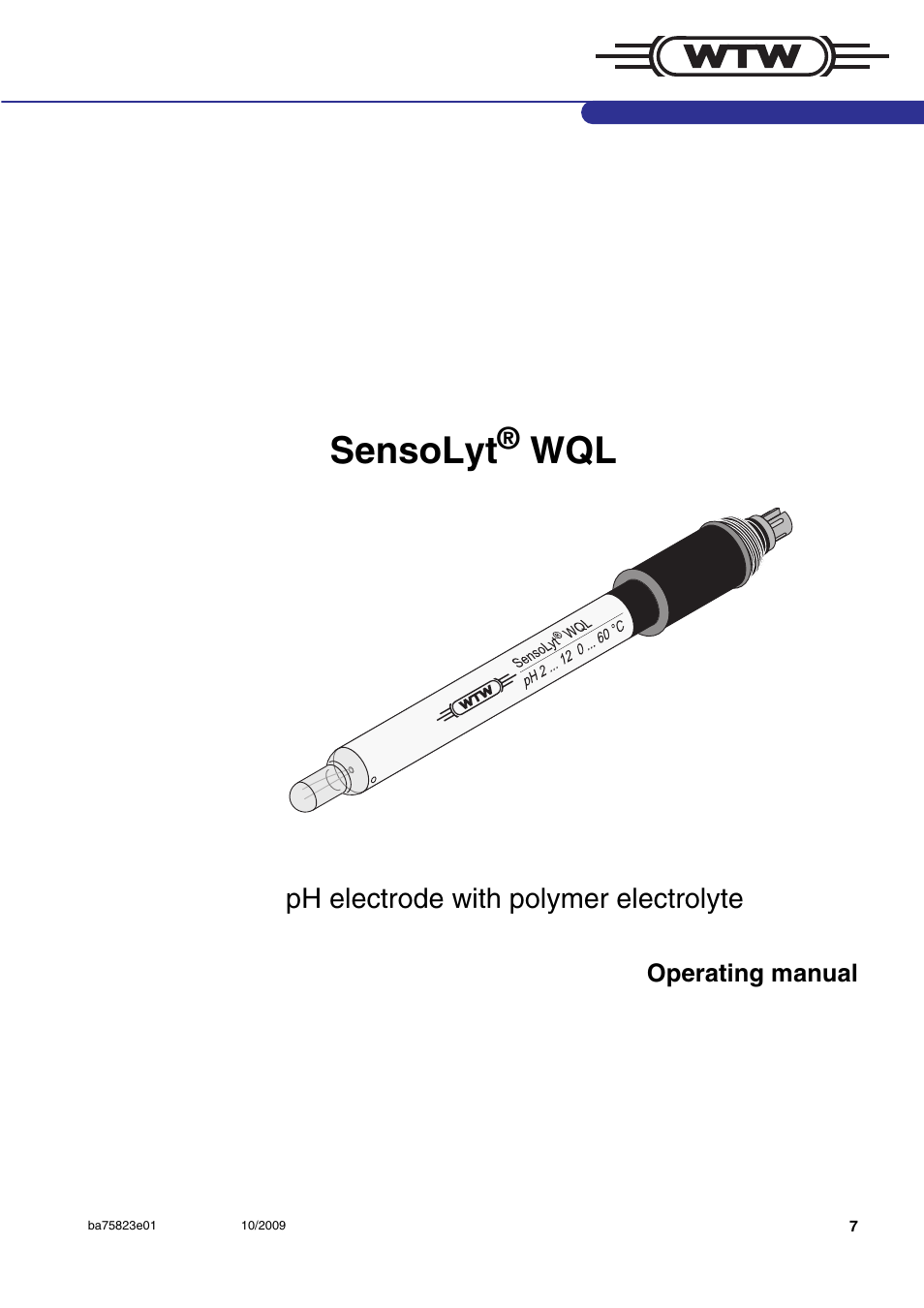 Xylem SensoLyt WQL User Manual | 8 pages
