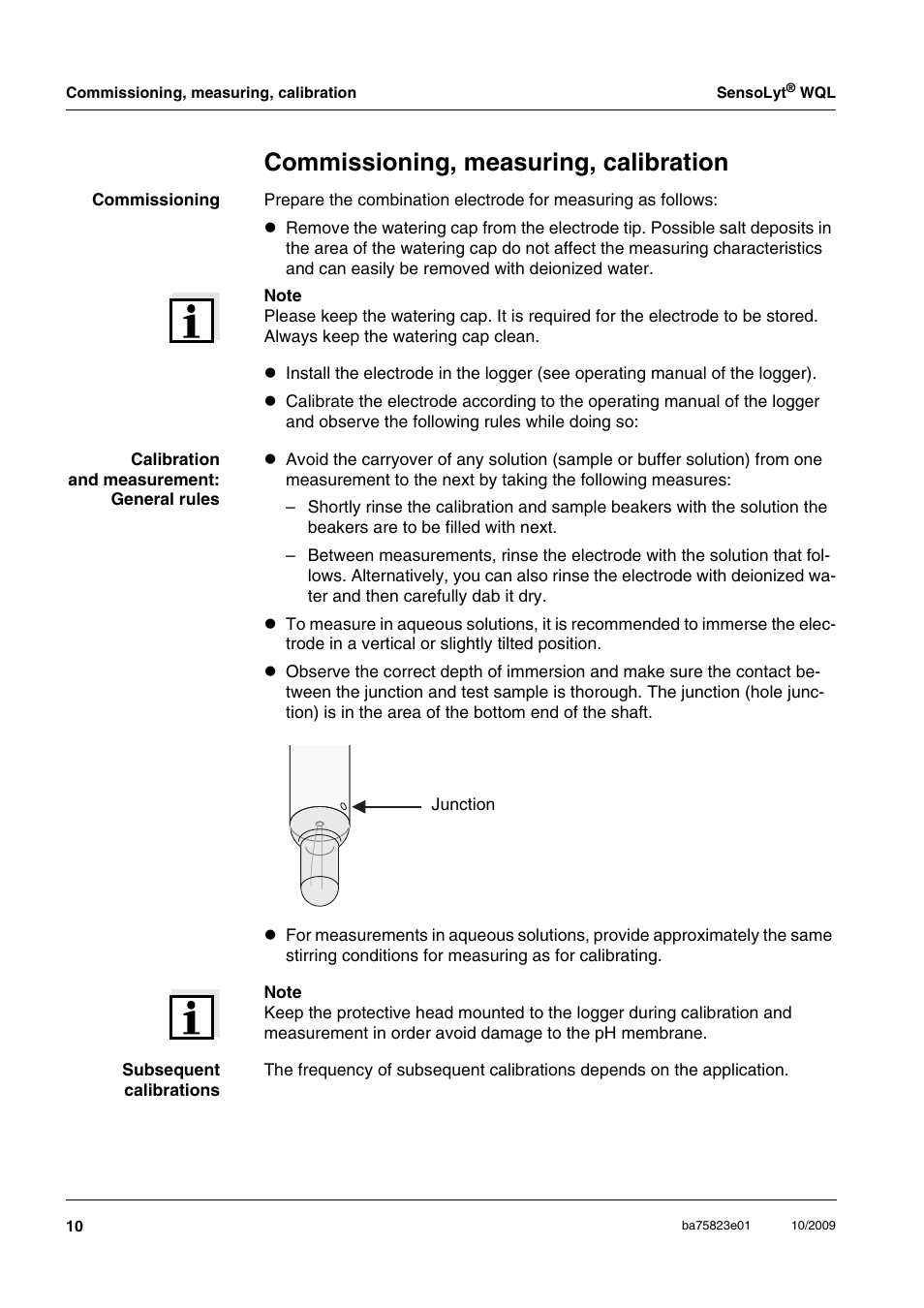 Commissioning, measuring, calibration | Xylem SensoLyt WQL User Manual | Page 4 / 8