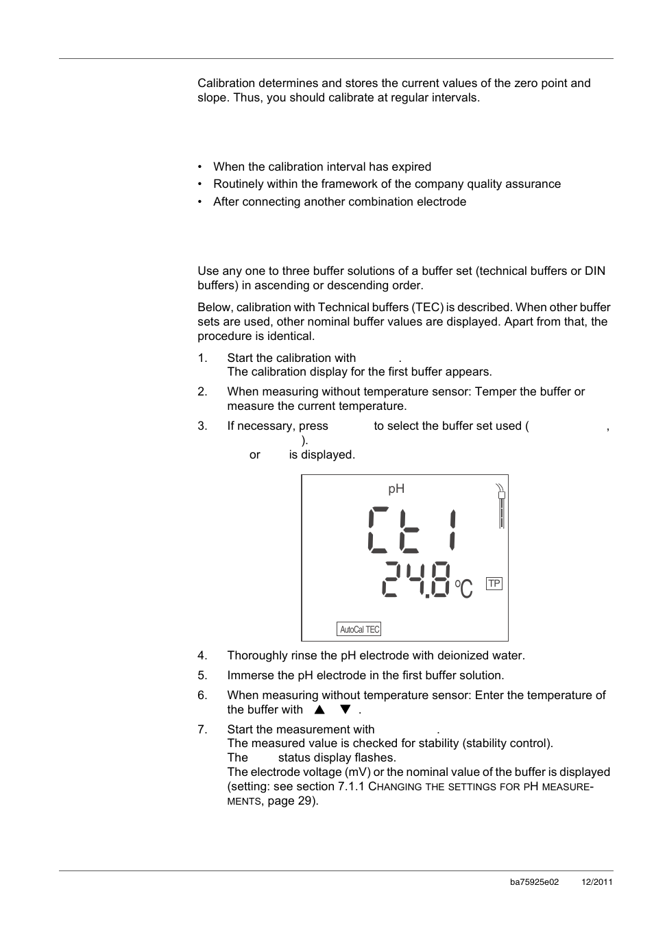 2 when to calibrate, 3 automatic calibration (autocal), When to calibrate | Automatic calibration (autocal), 1t c | Xylem inoLab 7110 WASTEWATER pH METER User Manual | Page 20 / 52