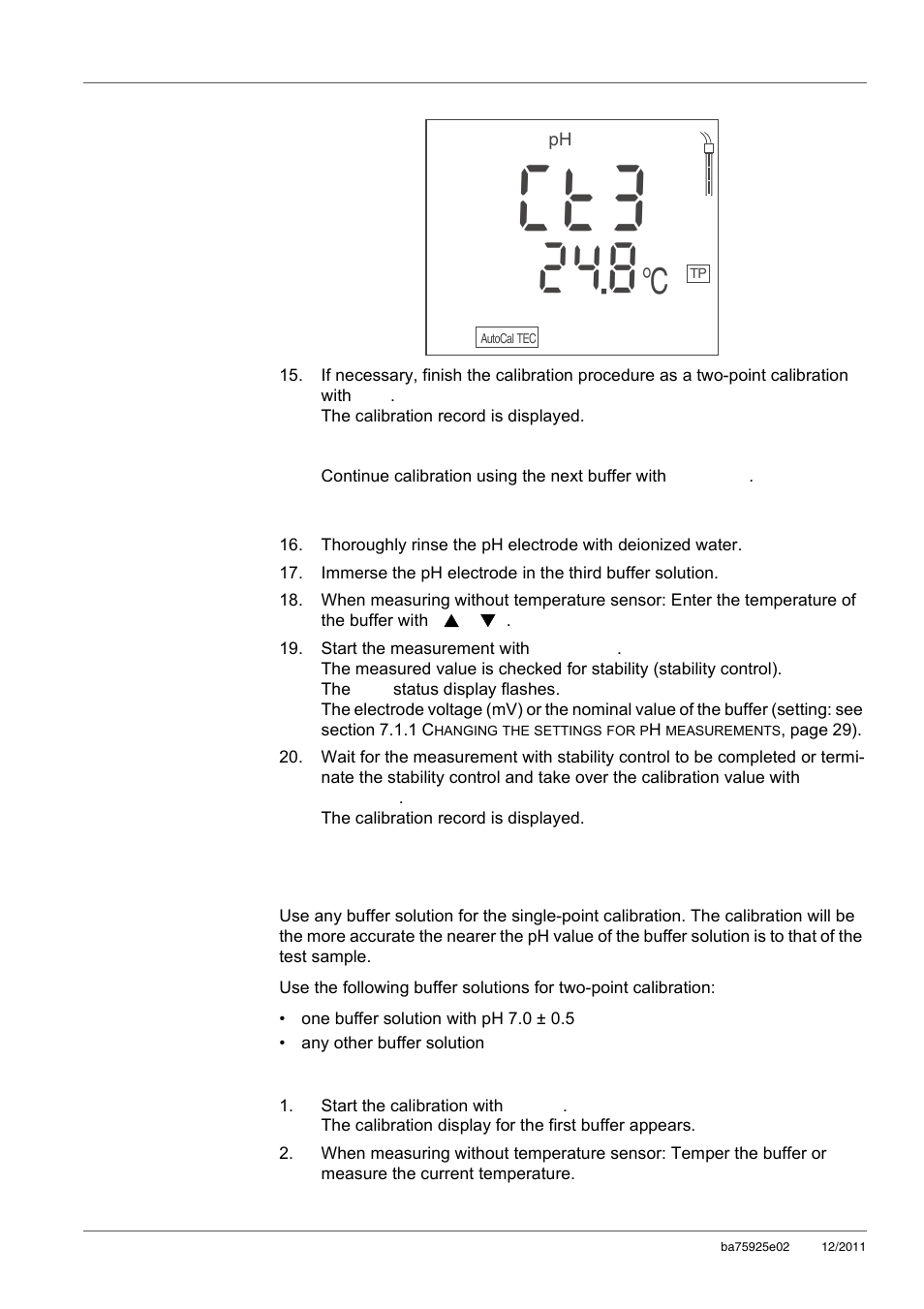 4 manual calibration (concal), Manual calibration (concal), 3t c | Xylem inoLab 7110 WASTEWATER pH METER User Manual | Page 22 / 52