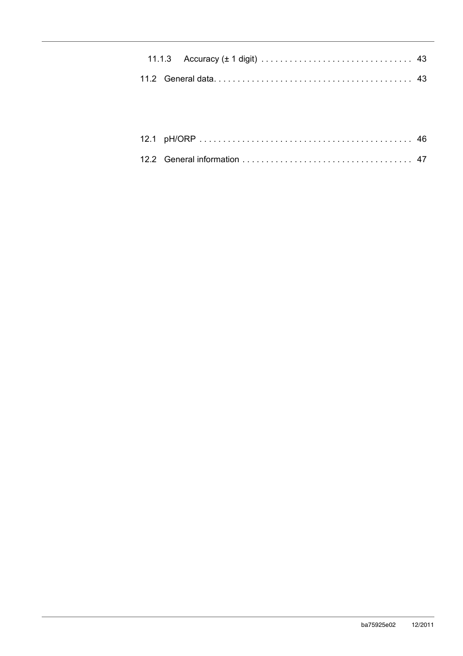 12 glossary, 13 index | Xylem inoLab 7110 WASTEWATER pH METER User Manual | Page 6 / 52