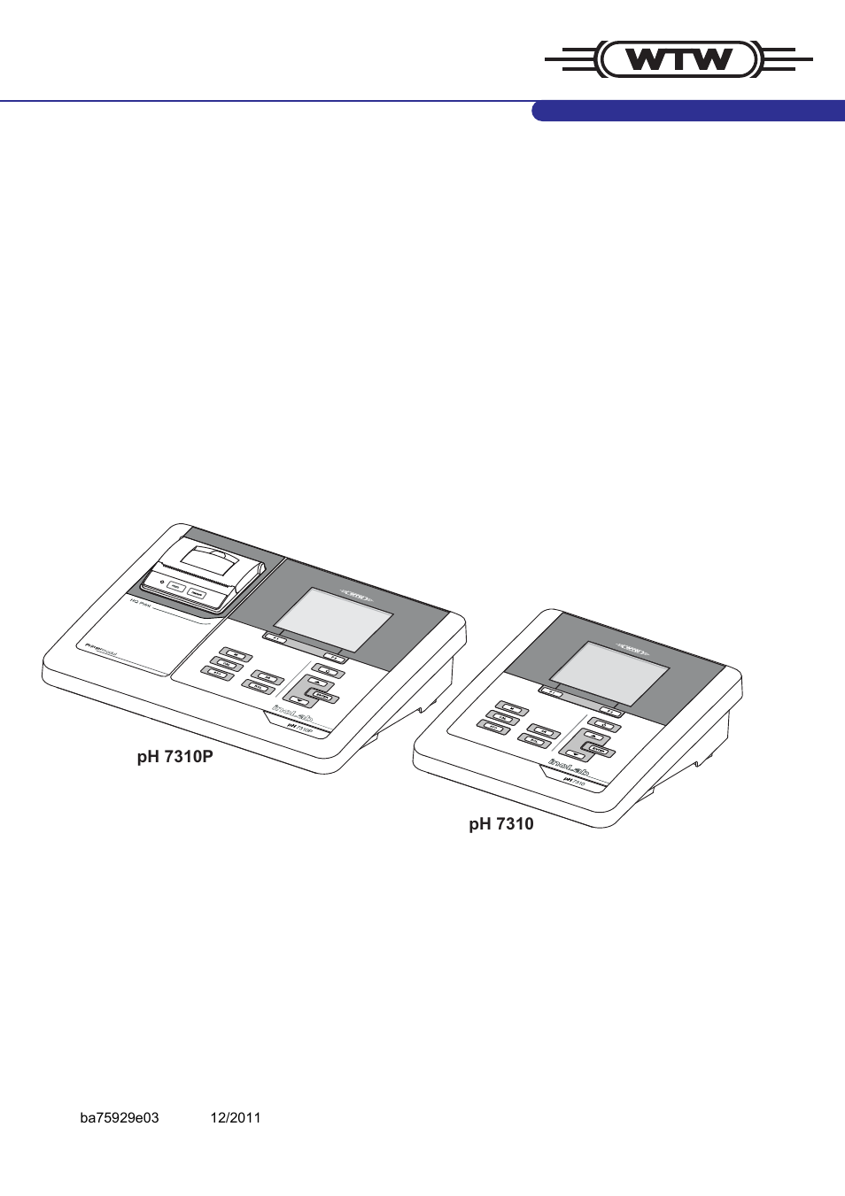 Xylem inoLab 7310_7310P WASTEWATER pH METER User Manual | 72 pages