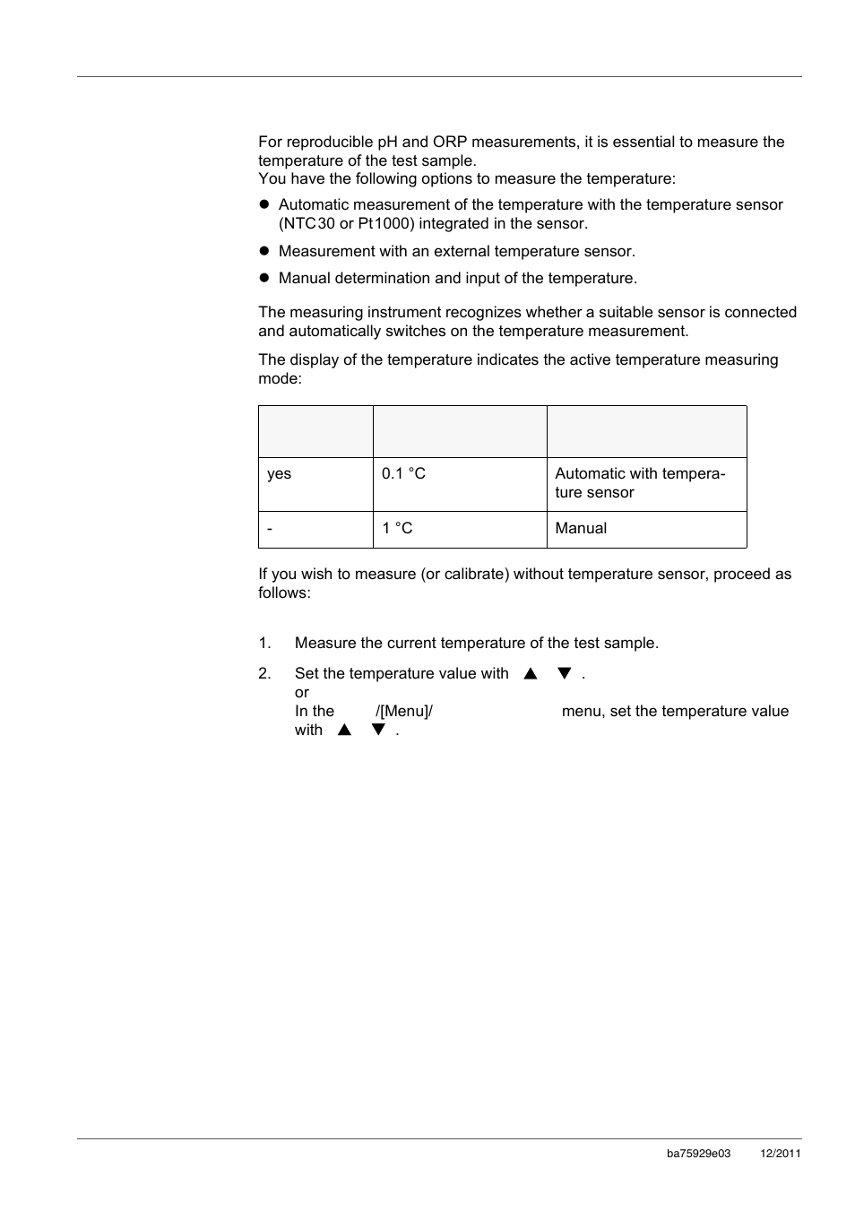 2 measuring the temperature, Measuring the temperature | Xylem inoLab 7310_7310P WASTEWATER pH METER User Manual | Page 24 / 72