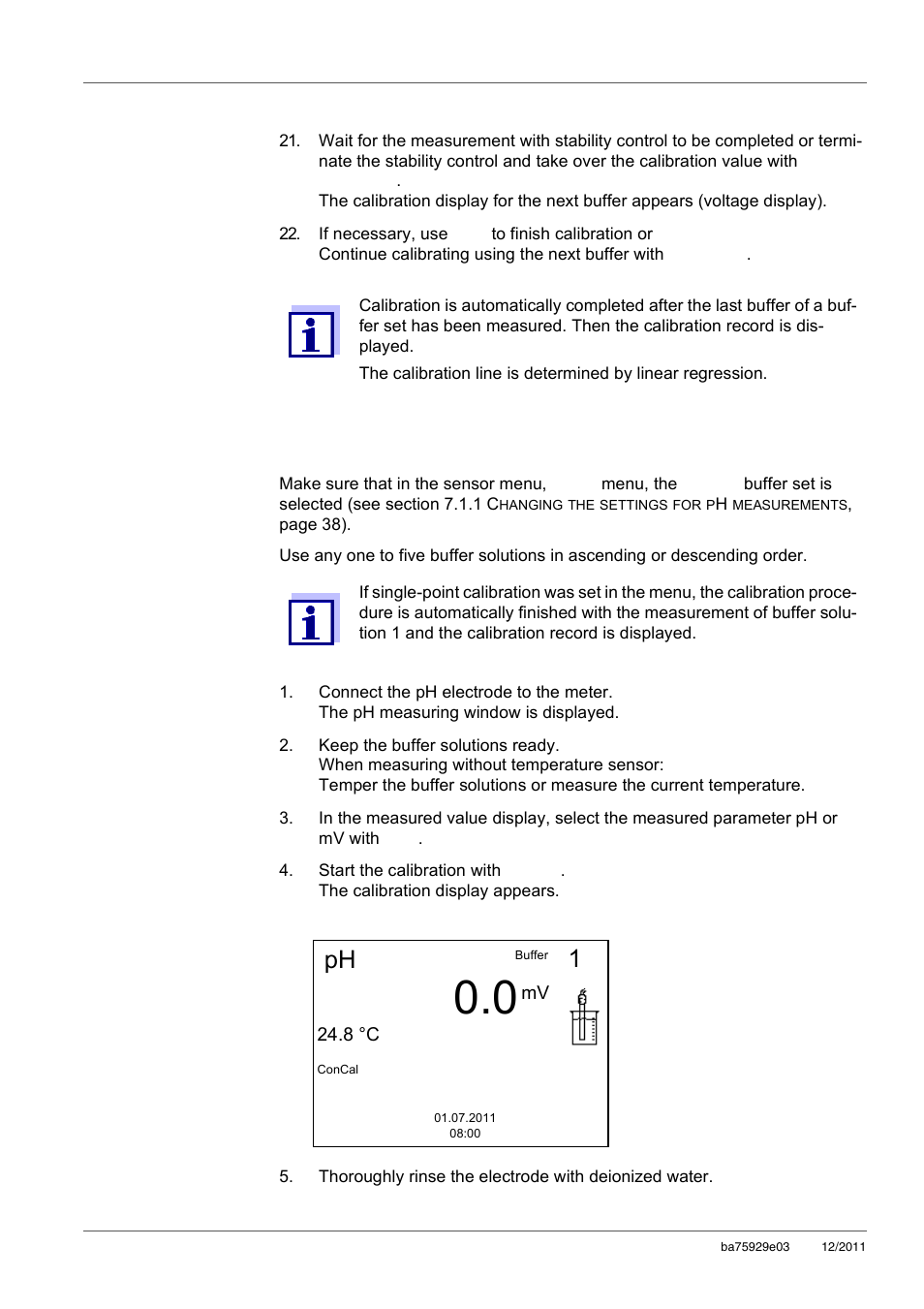 4 manual calibration (concal), Manual calibration (concal) | Xylem inoLab 7310_7310P WASTEWATER pH METER User Manual | Page 28 / 72