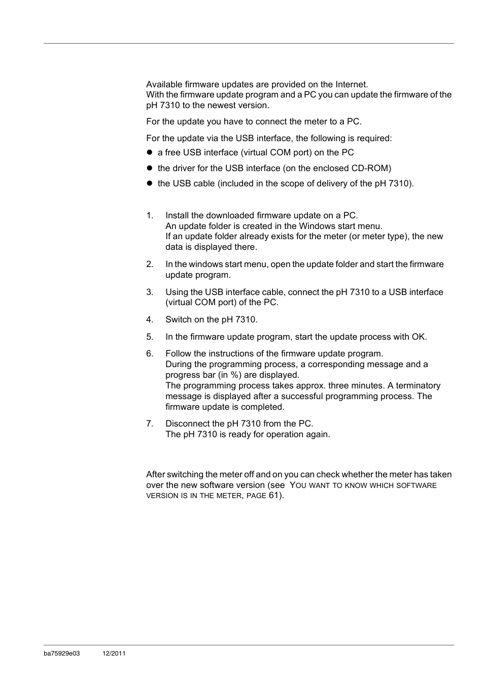 14 firmware update | Xylem inoLab 7310_7310P WASTEWATER pH METER User Manual | Page 65 / 72