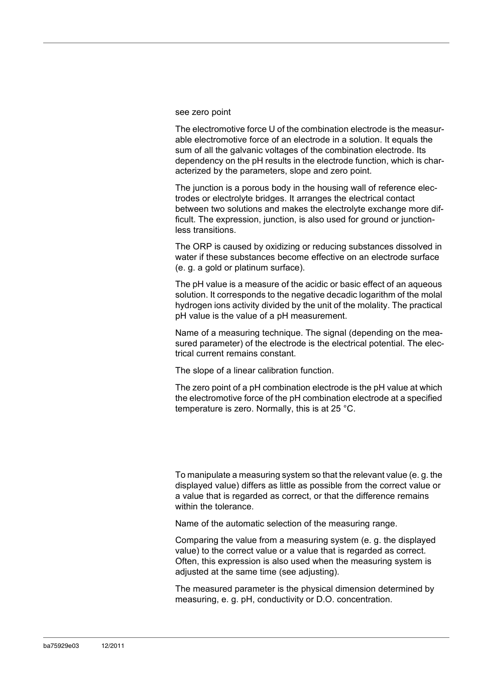 15 glossary | Xylem inoLab 7310_7310P WASTEWATER pH METER User Manual | Page 67 / 72