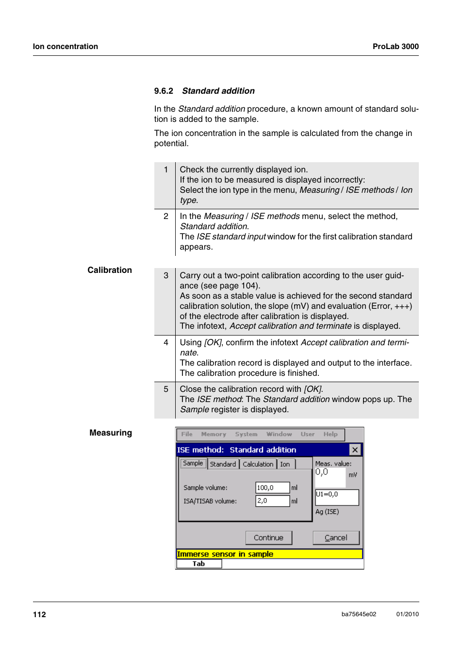 2 standard addition | Xylem ProLab 3000 LABORATORY pH METER User Manual | Page 112 / 191