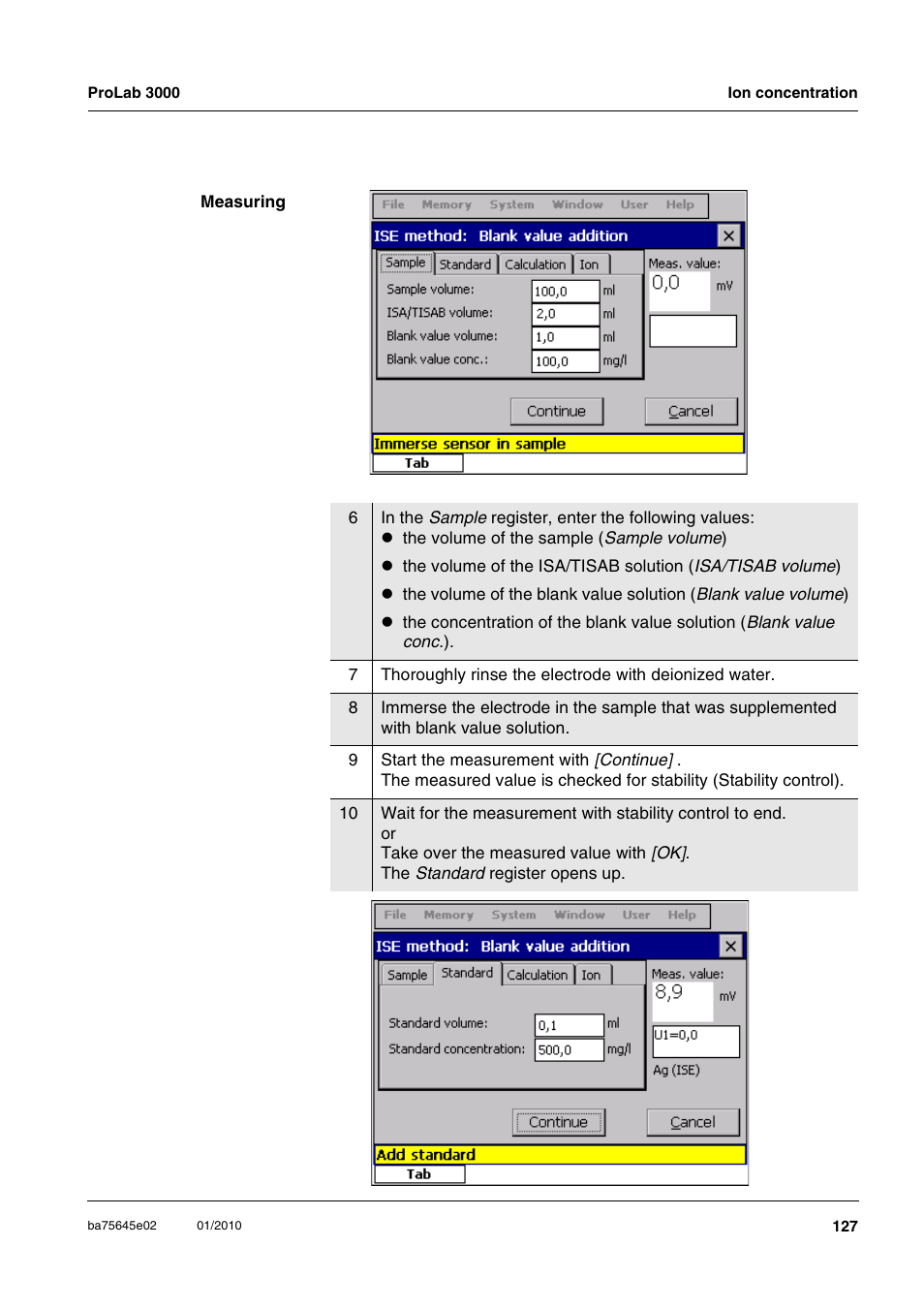 Xylem ProLab 3000 LABORATORY pH METER User Manual | Page 127 / 191