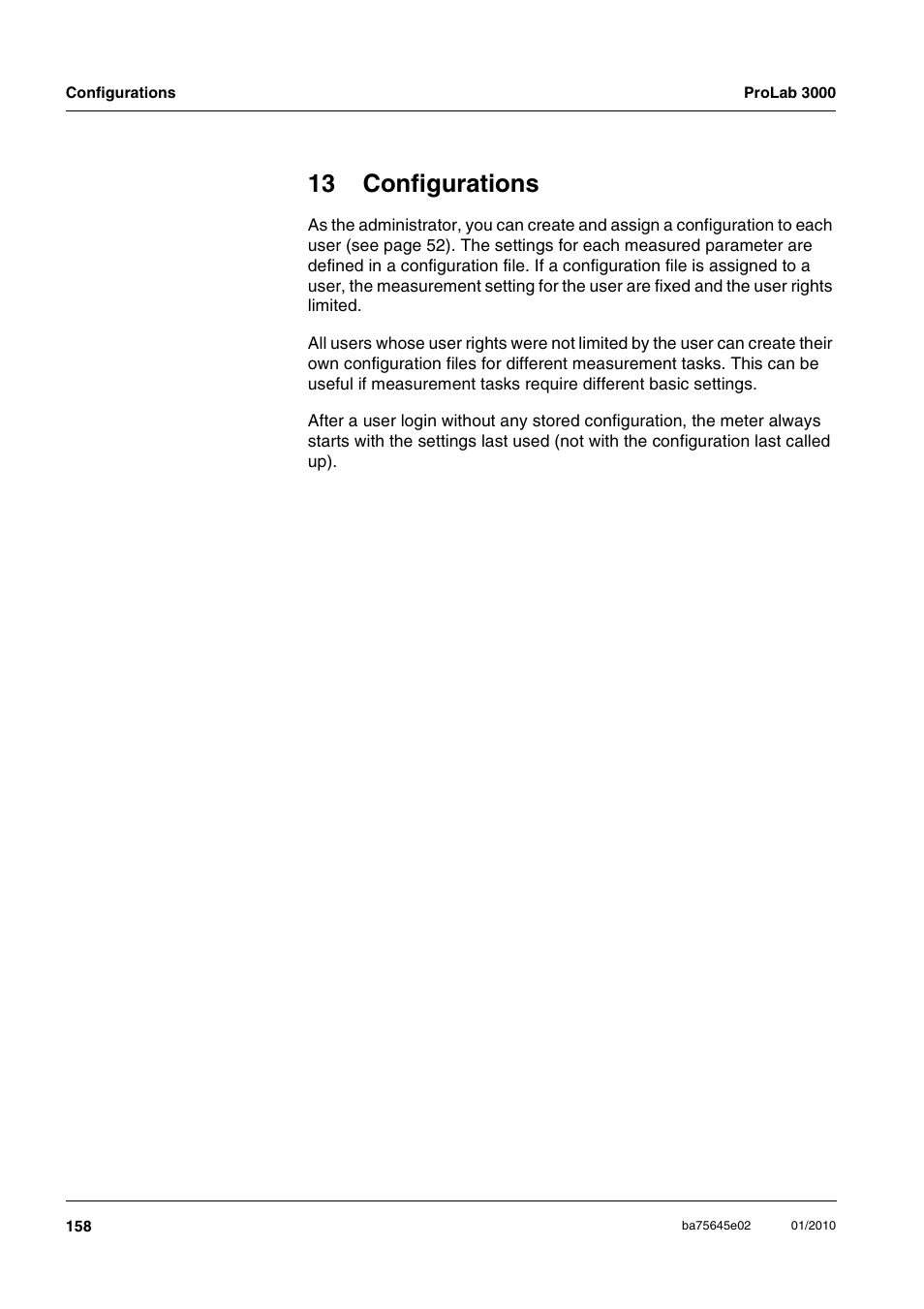 13 configurations | Xylem ProLab 3000 LABORATORY pH METER User Manual | Page 158 / 191