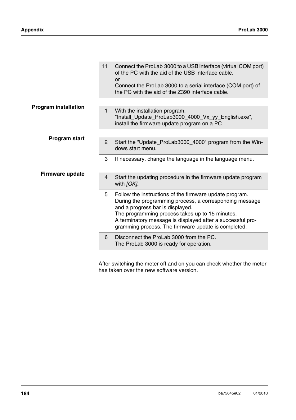 Xylem ProLab 3000 LABORATORY pH METER User Manual | Page 184 / 191