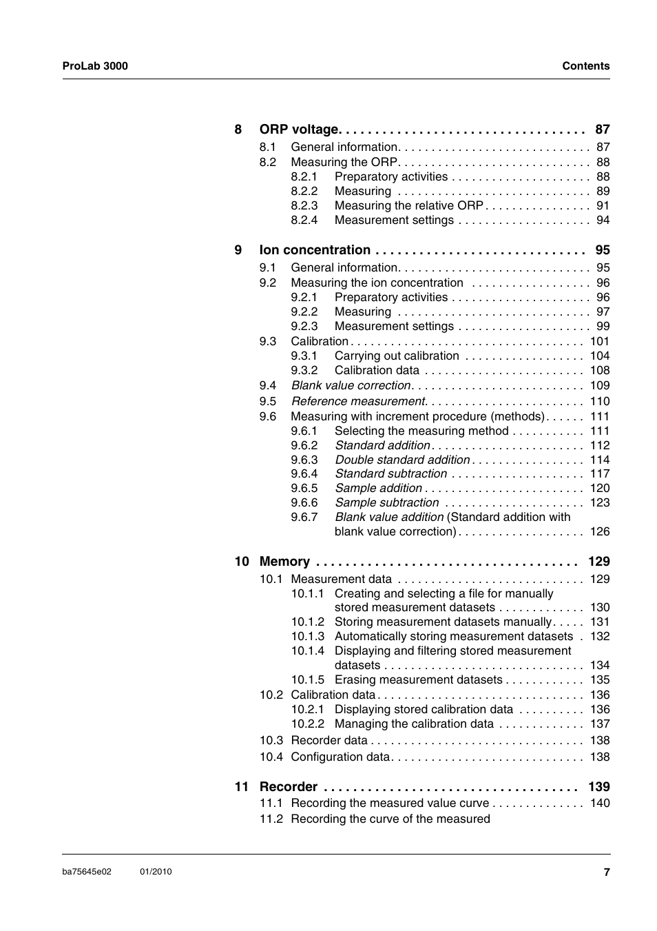 Xylem ProLab 3000 LABORATORY pH METER User Manual | Page 7 / 191