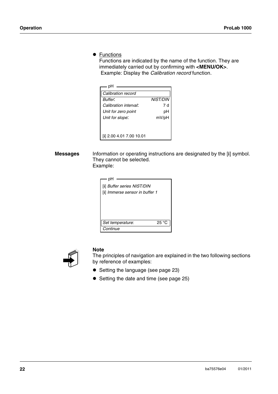 Xylem ProLab 1000 BENCH TOP pH METER User Manual | Page 22 / 103