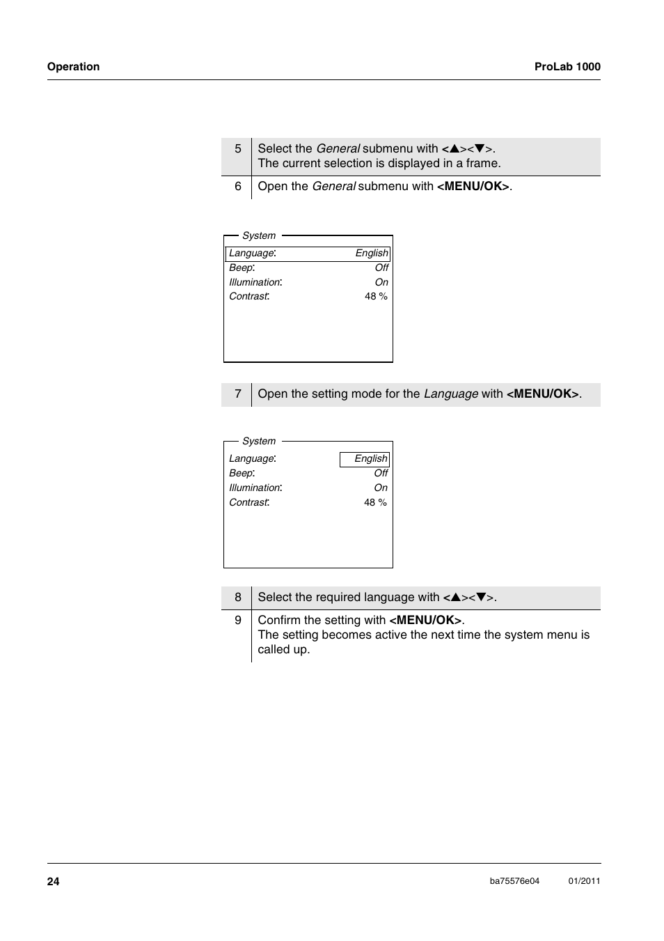 Xylem ProLab 1000 BENCH TOP pH METER User Manual | Page 24 / 103