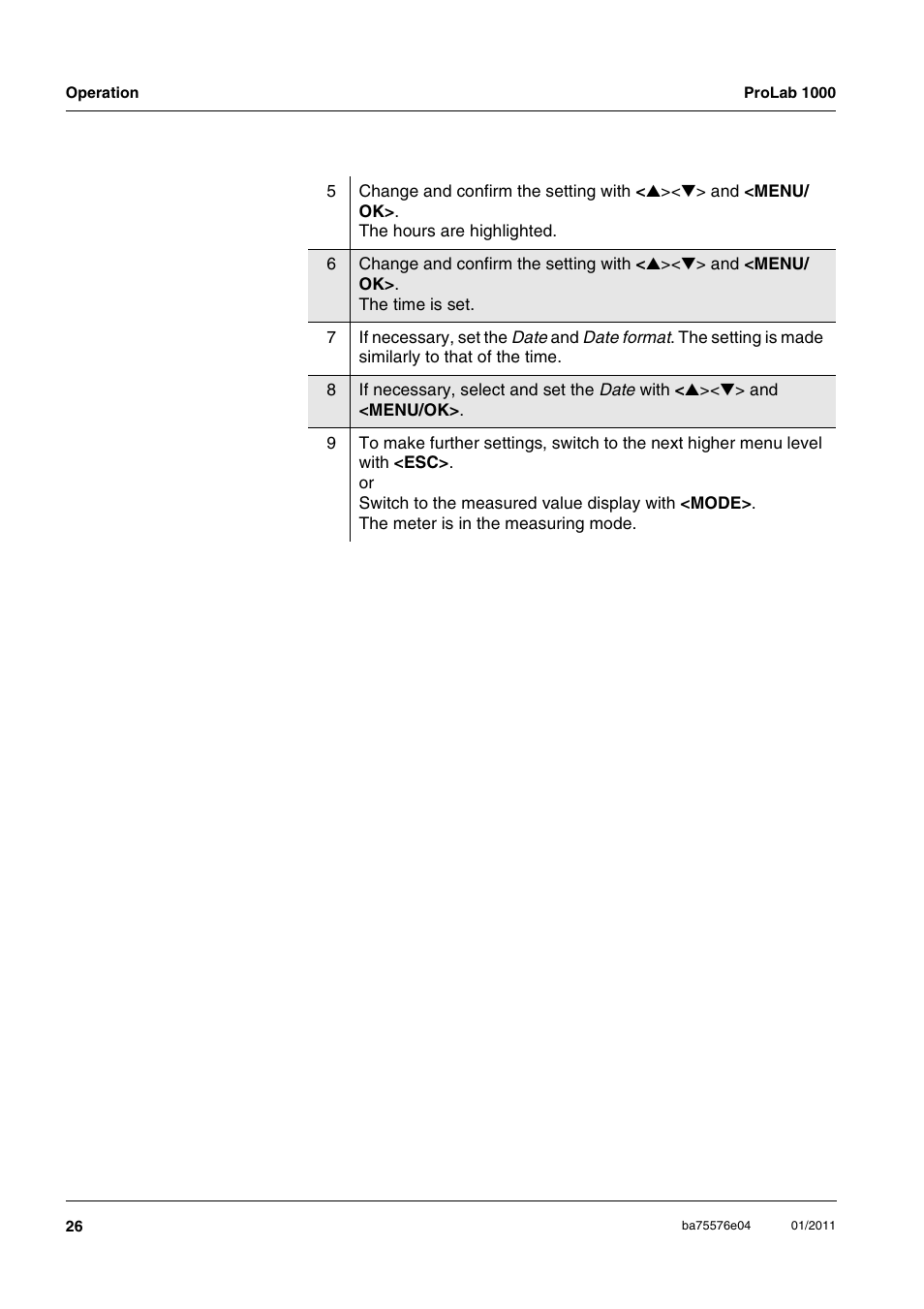 Xylem ProLab 1000 BENCH TOP pH METER User Manual | Page 26 / 103