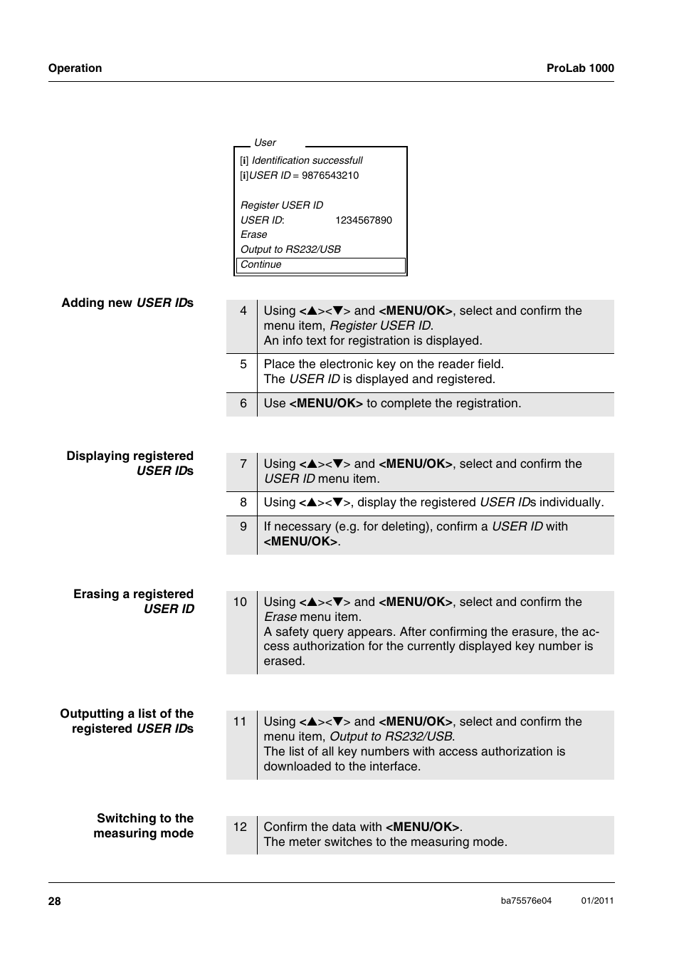 Xylem ProLab 1000 BENCH TOP pH METER User Manual | Page 28 / 103