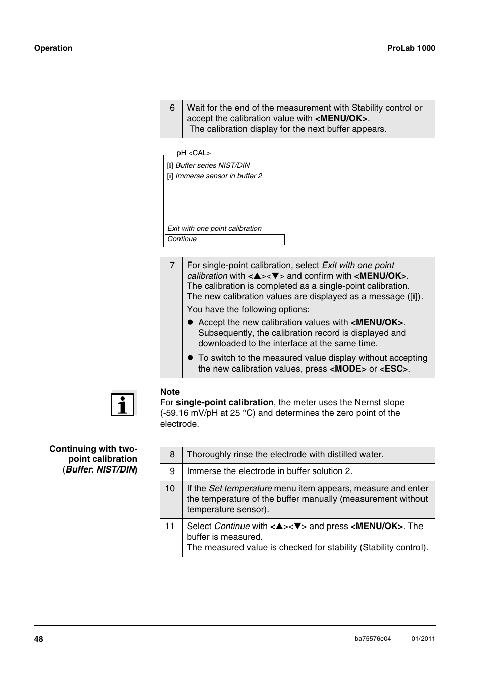 Xylem ProLab 1000 BENCH TOP pH METER User Manual | Page 48 / 103