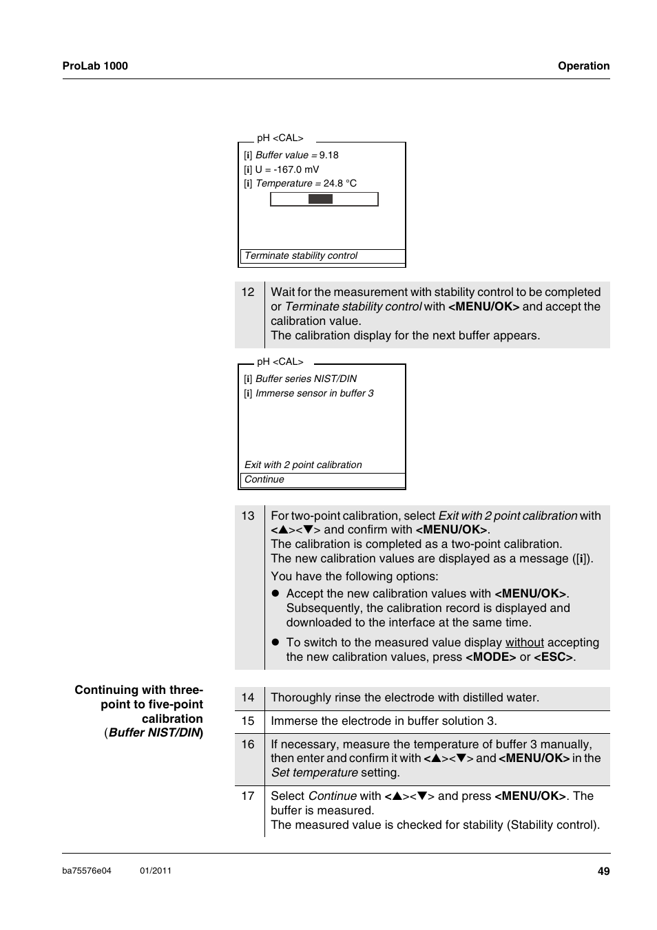 Xylem ProLab 1000 BENCH TOP pH METER User Manual | Page 49 / 103