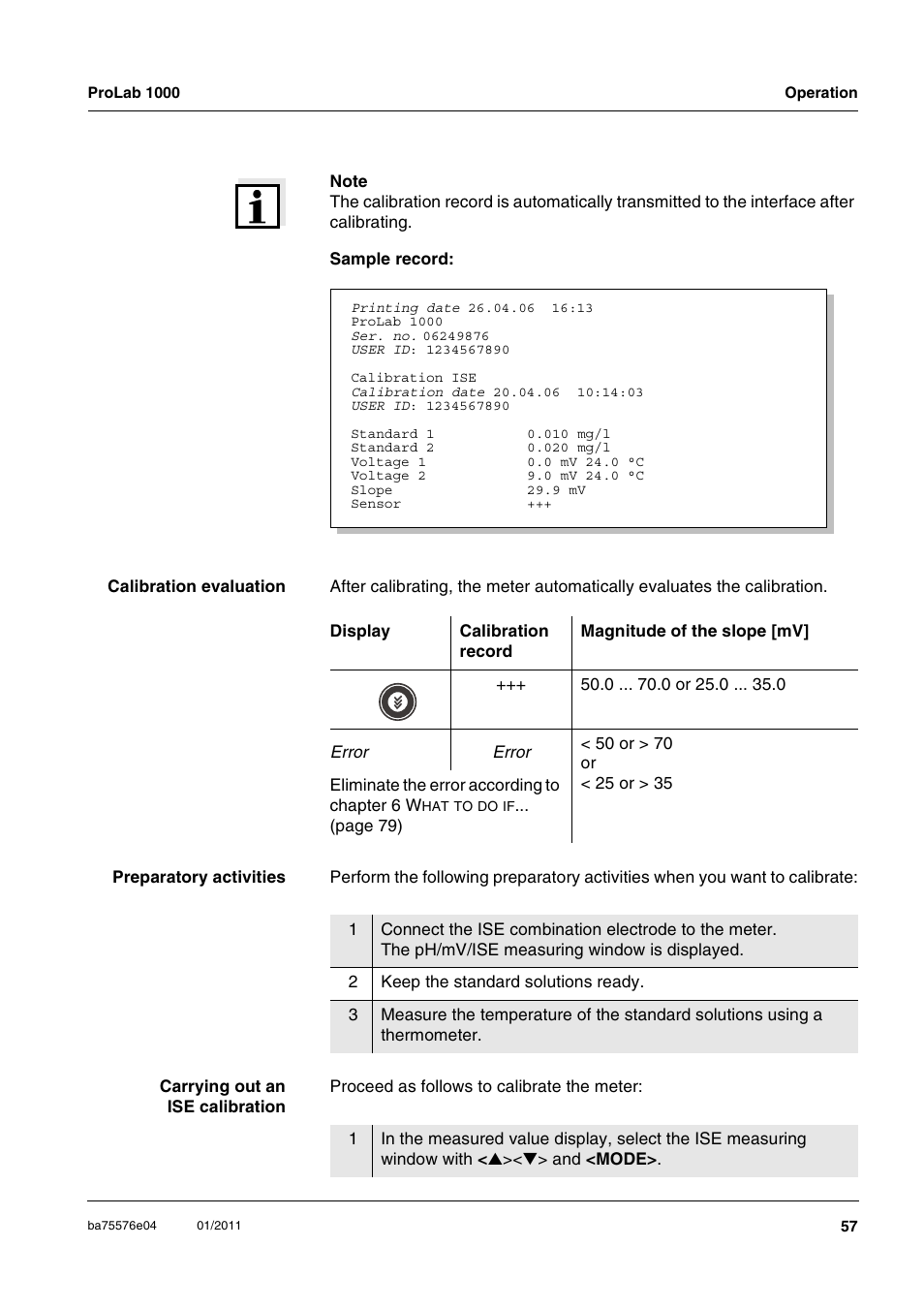 Xylem ProLab 1000 BENCH TOP pH METER User Manual | Page 57 / 103