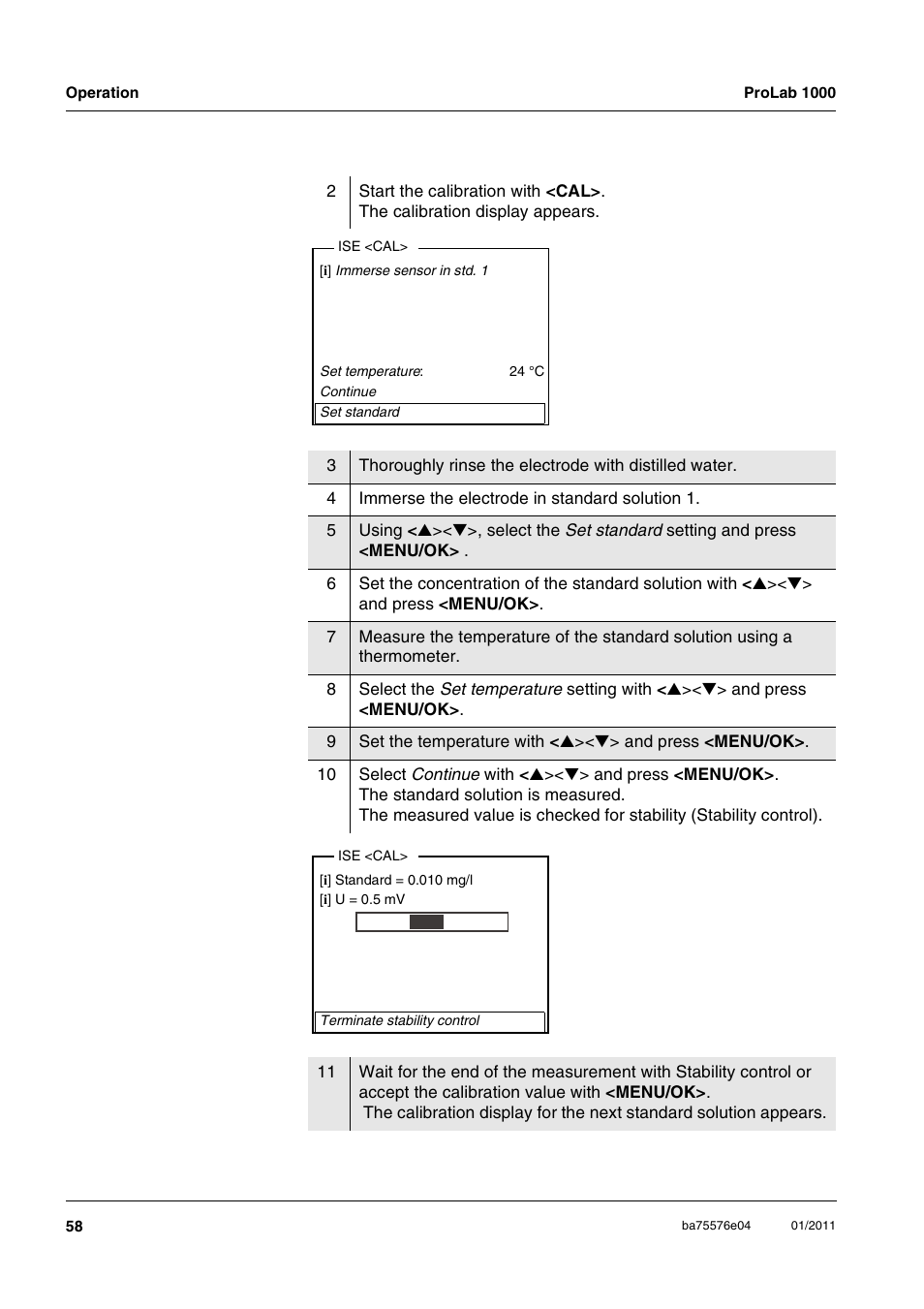 Xylem ProLab 1000 BENCH TOP pH METER User Manual | Page 58 / 103