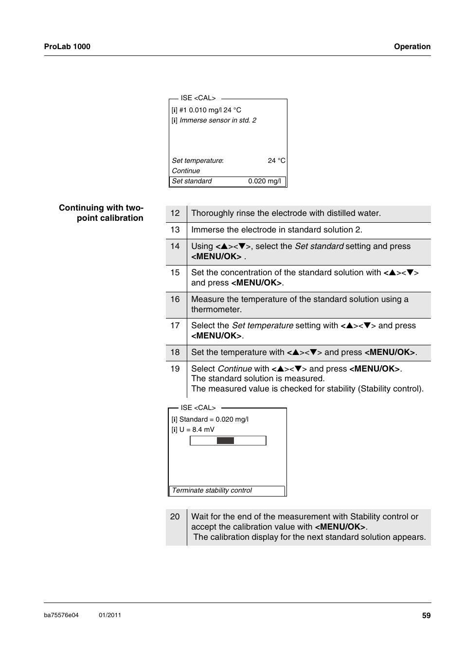 Xylem ProLab 1000 BENCH TOP pH METER User Manual | Page 59 / 103