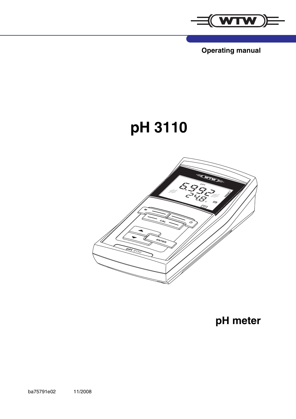 Xylem PH3110 FIELD PH METER User Manual | 49 pages