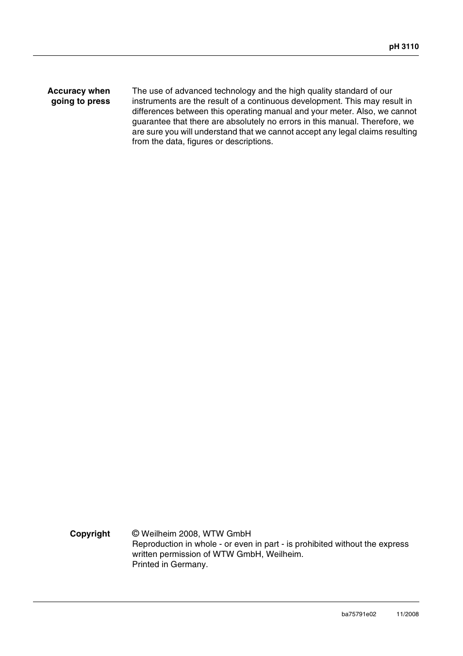 Xylem PH3110 FIELD PH METER User Manual | Page 2 / 49