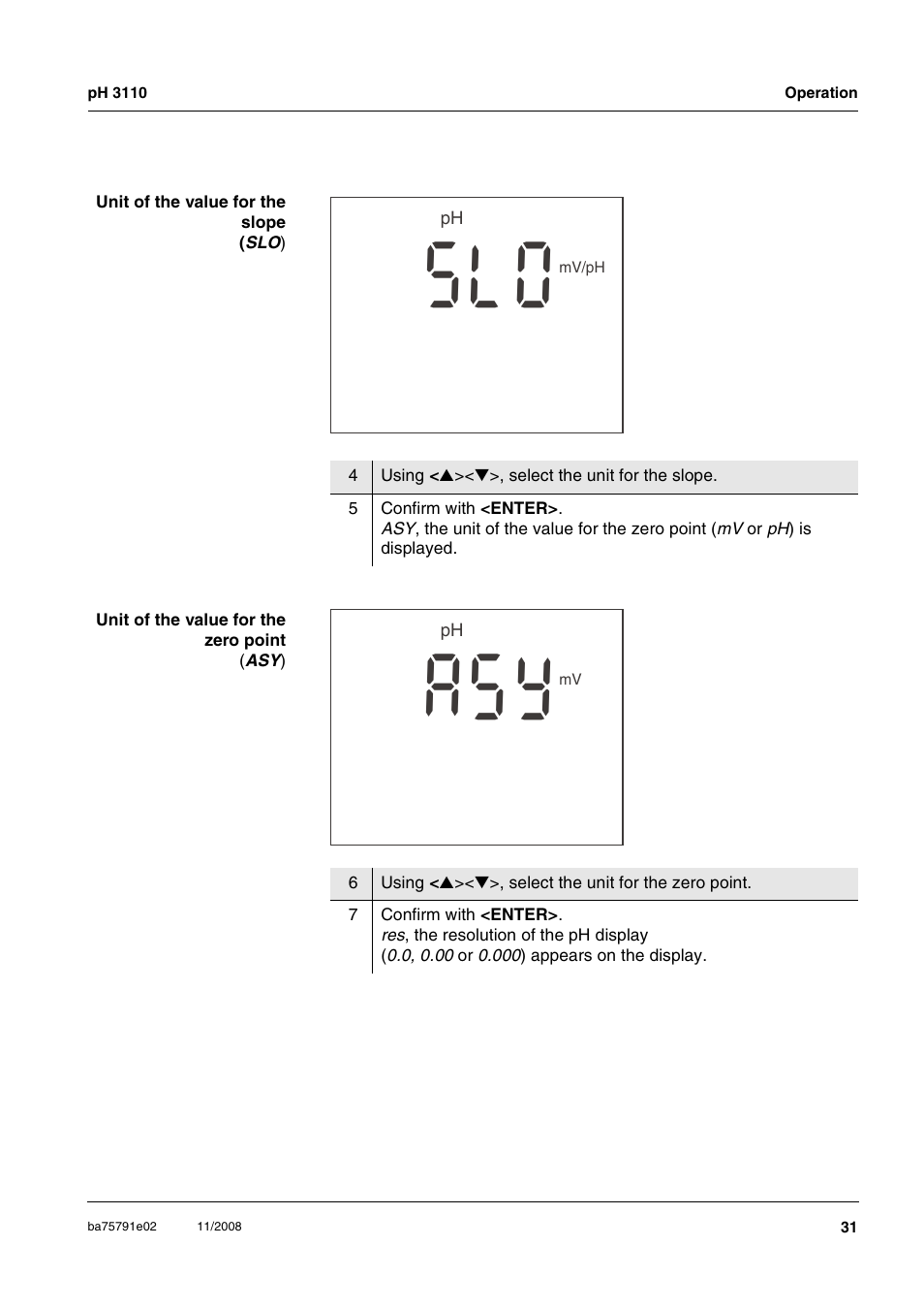 Ol s, Ys a | Xylem PH3110 FIELD PH METER User Manual | Page 31 / 49