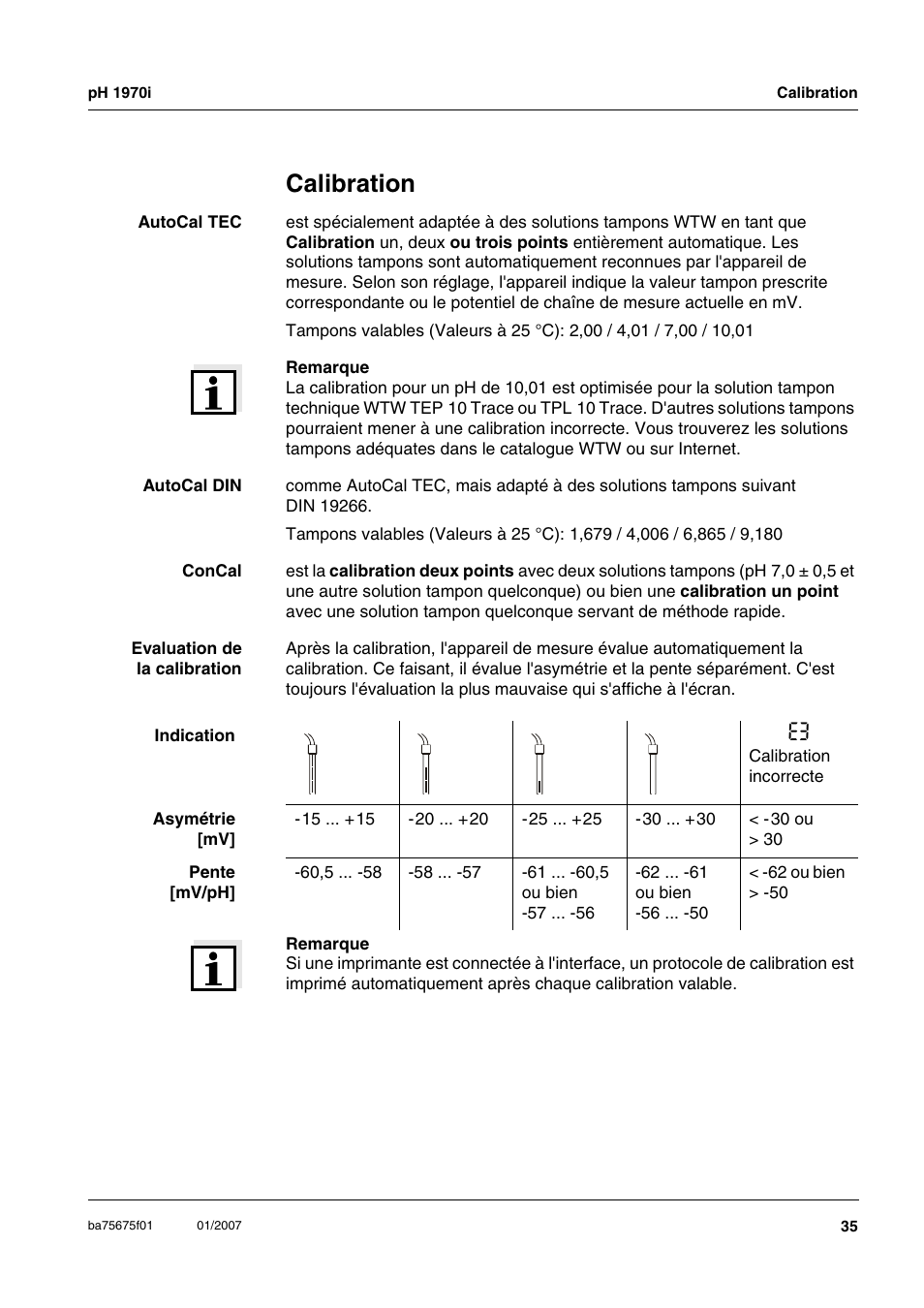 Calibration | Xylem PH1970i PORTABLE PH METER User Manual | Page 35 / 60
