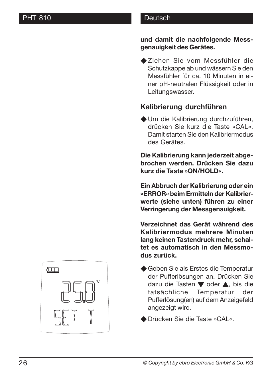 Xylem PHT 810 pH TESTERS User Manual | Page 26 / 40