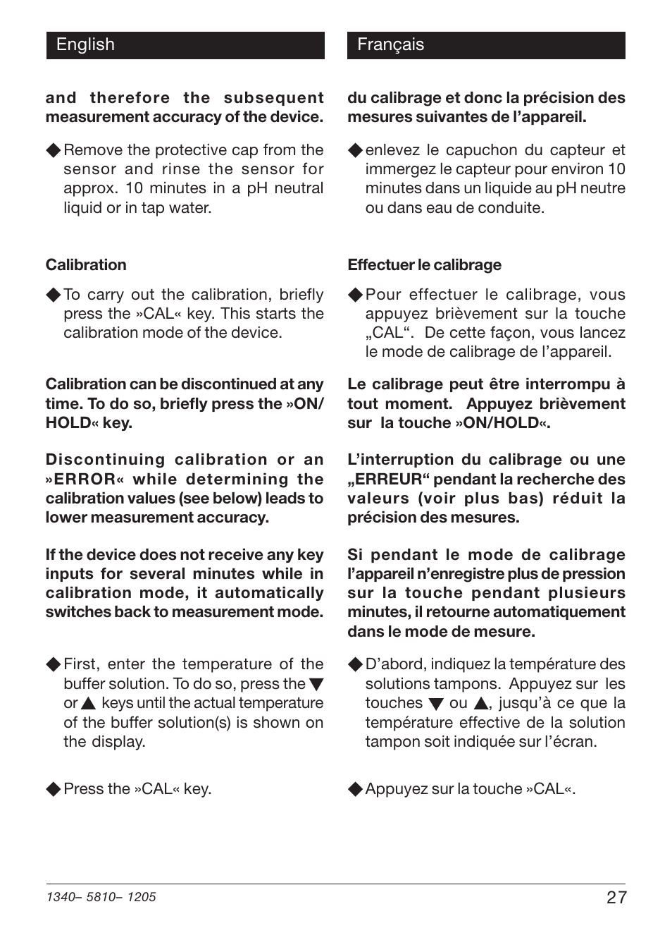 Xylem PHT 810 pH TESTERS User Manual | Page 27 / 40