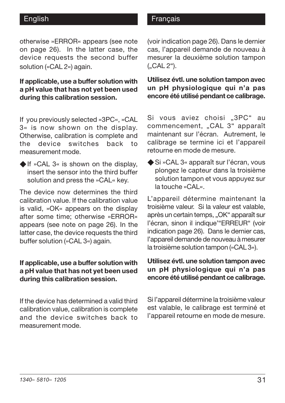 Xylem PHT 810 pH TESTERS User Manual | Page 31 / 40