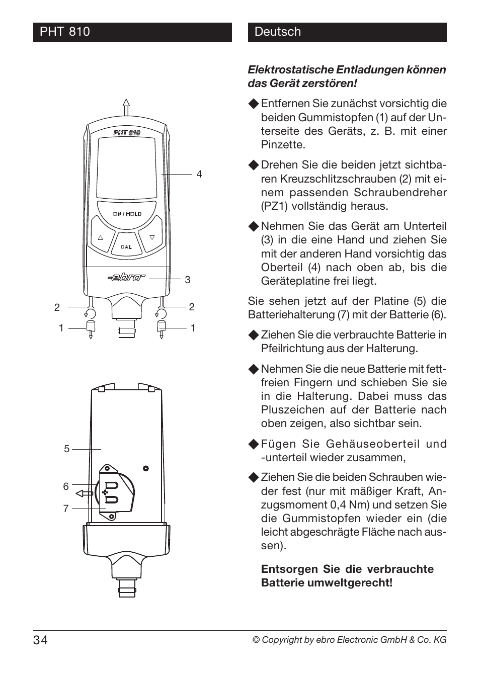 Xylem PHT 810 pH TESTERS User Manual | Page 34 / 40