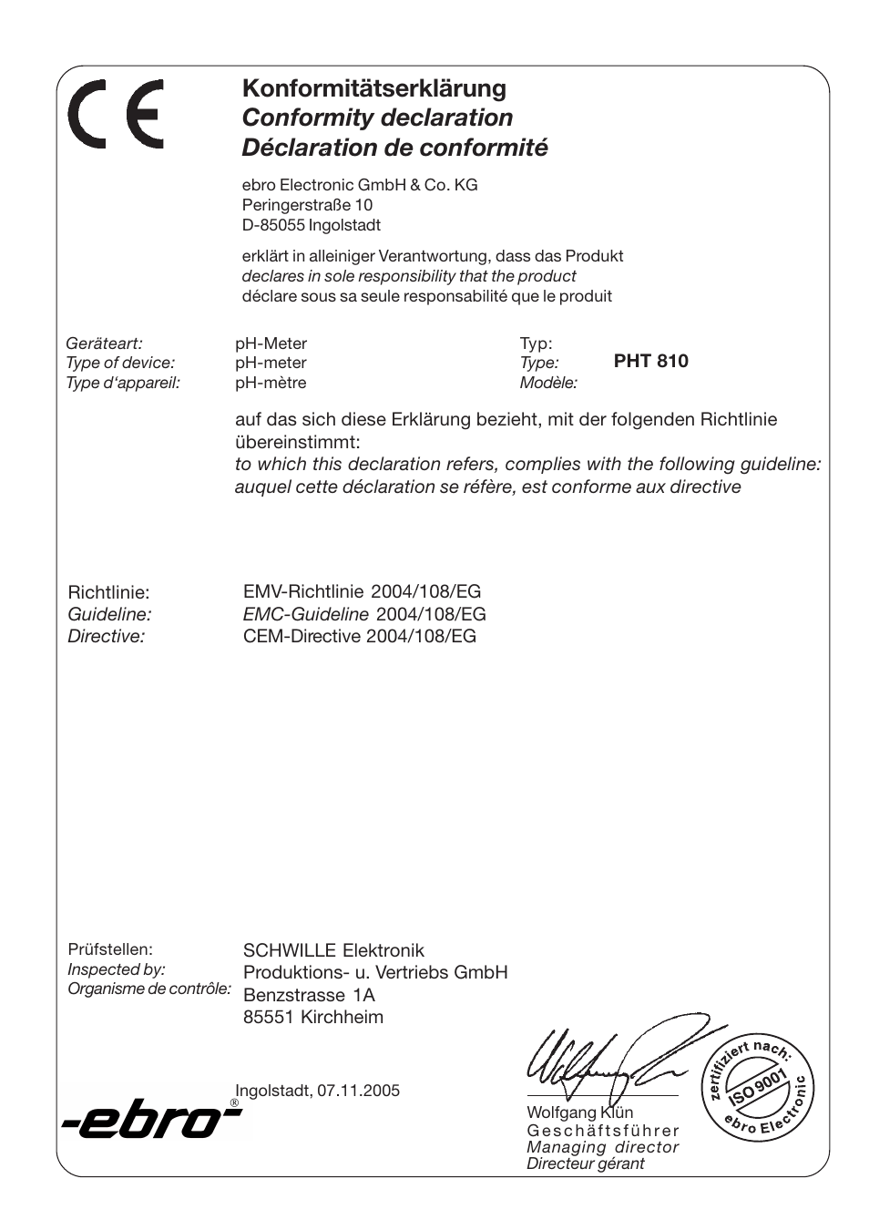 Xylem PHT 810 pH TESTERS User Manual | Page 40 / 40