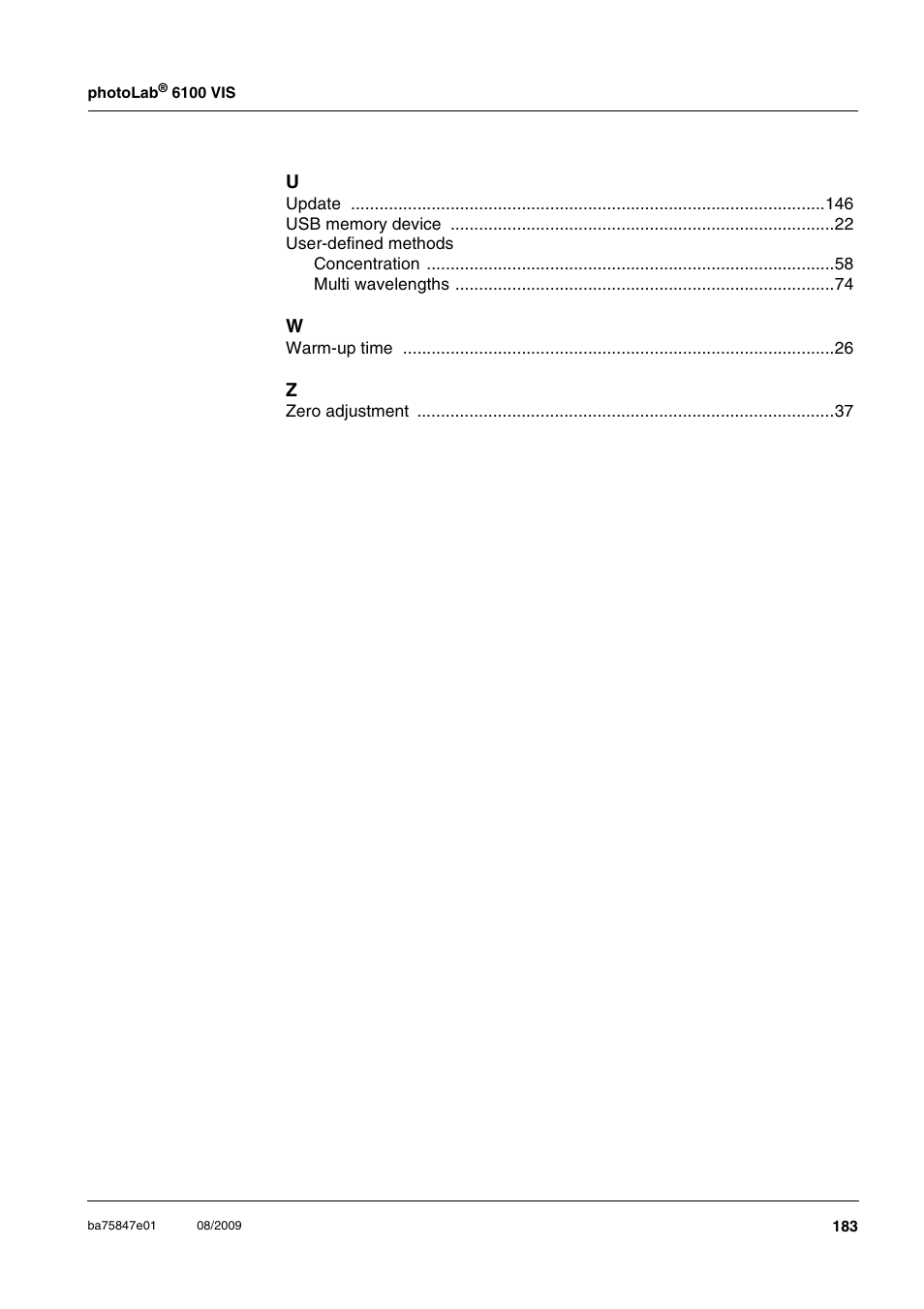 Xylem photoLab 6100 VIS User Manual | Page 183 / 186