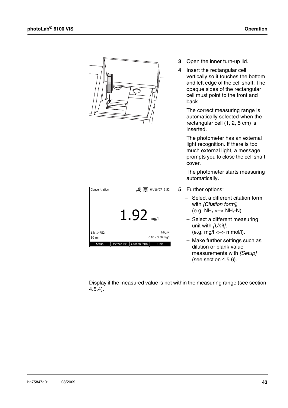 Xylem photoLab 6100 VIS User Manual | Page 43 / 186