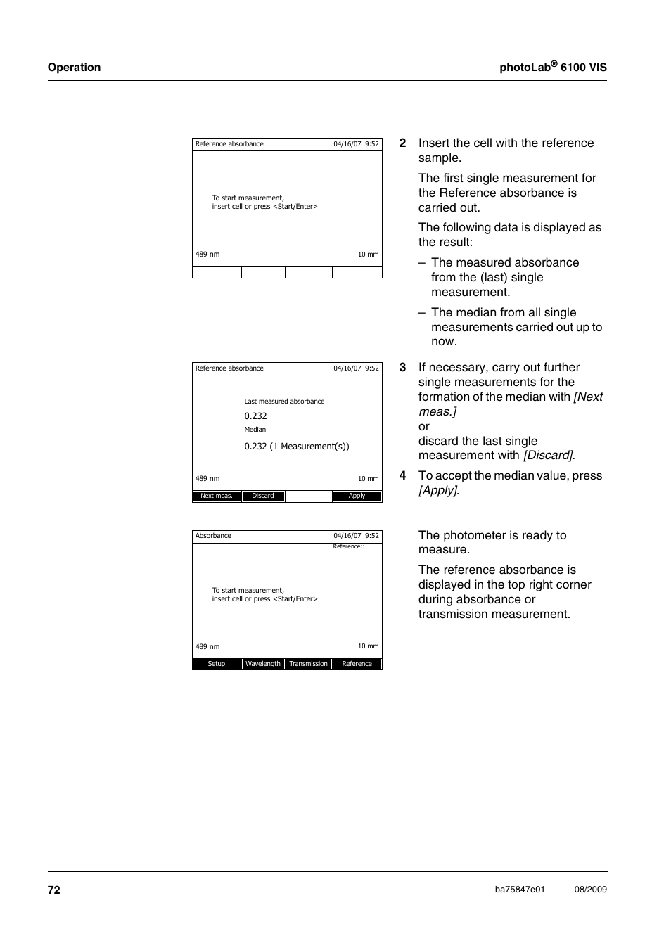 Xylem photoLab 6100 VIS User Manual | Page 72 / 186
