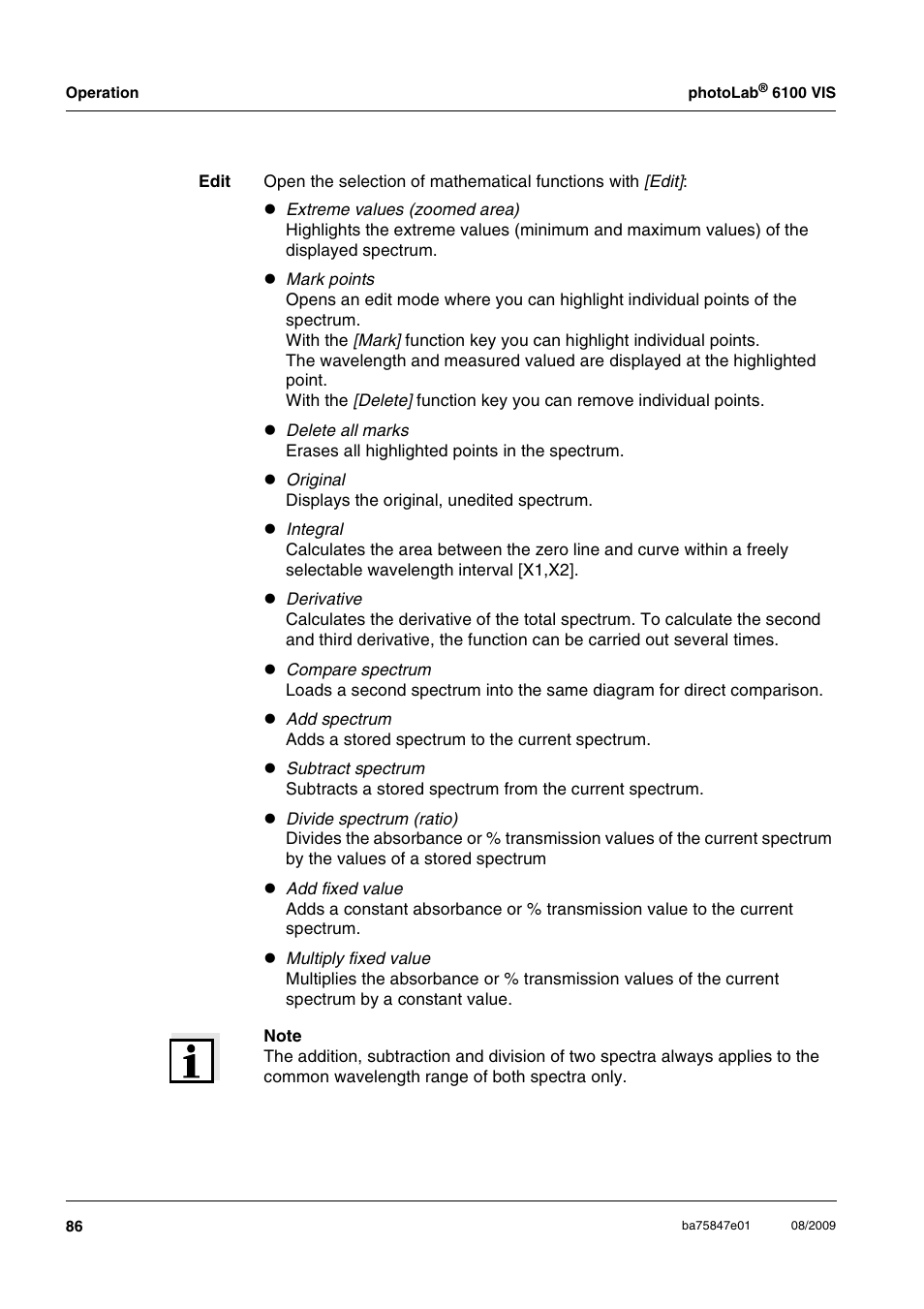 Xylem photoLab 6100 VIS User Manual | Page 86 / 186