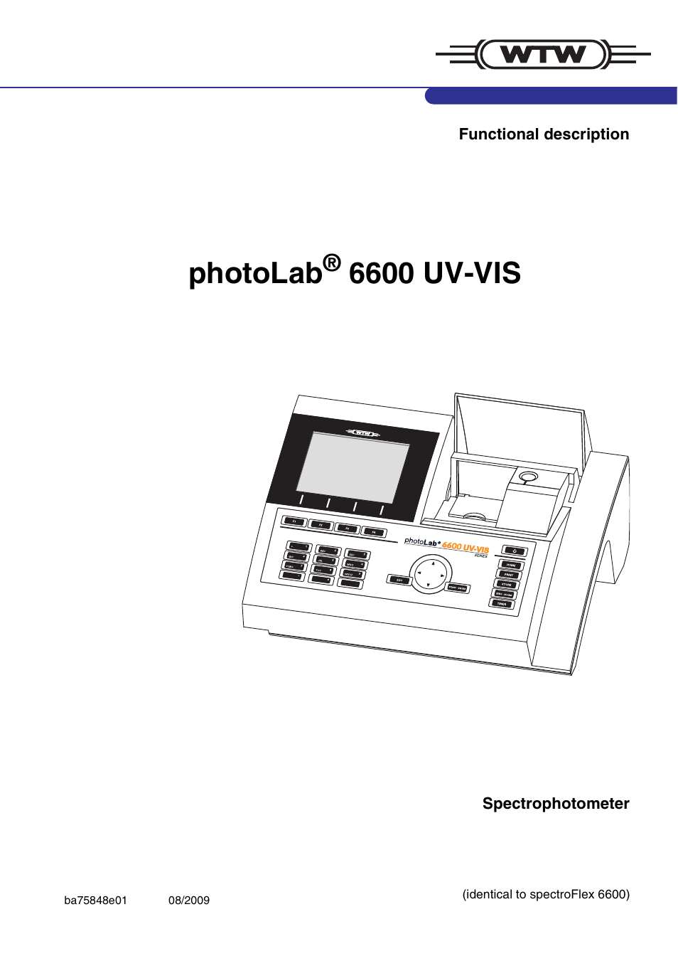 Xylem photoLab 6600 UV-VIS User Manual | 184 pages