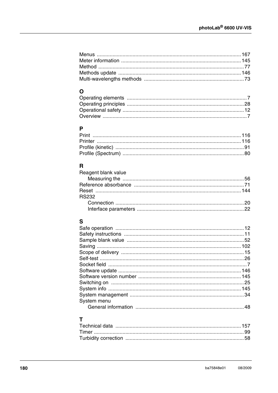 Xylem photoLab 6600 UV-VIS User Manual | Page 180 / 184