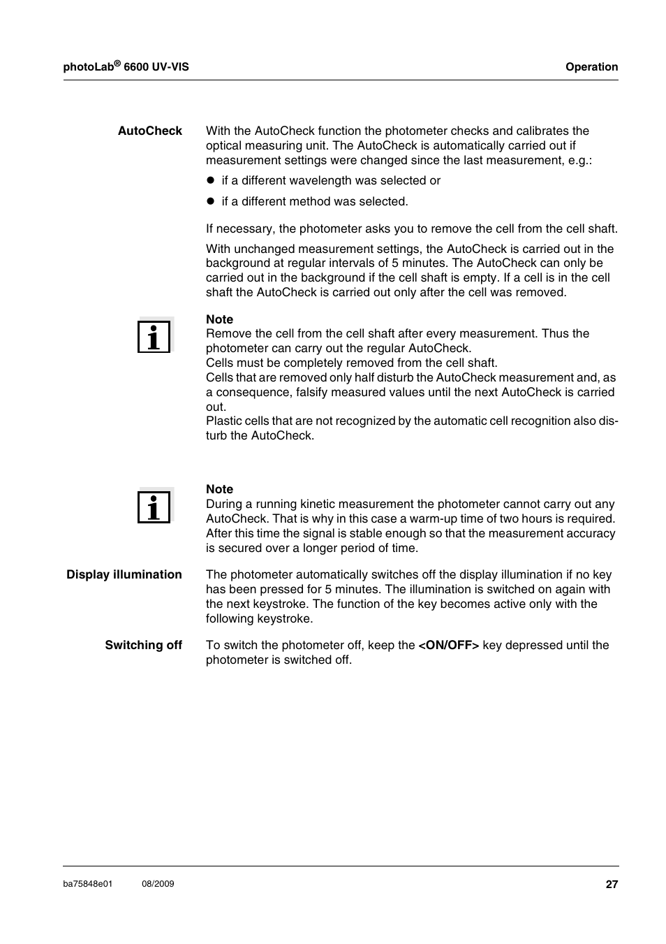 Xylem photoLab 6600 UV-VIS User Manual | Page 27 / 184