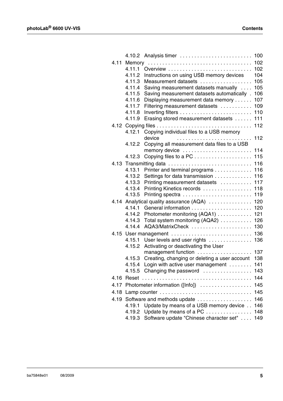 Xylem photoLab 6600 UV-VIS User Manual | Page 5 / 184