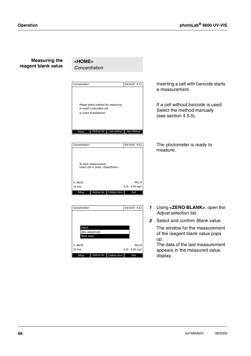 Operation photolab | Xylem photoLab 6600 UV-VIS User Manual | Page 56 / 184