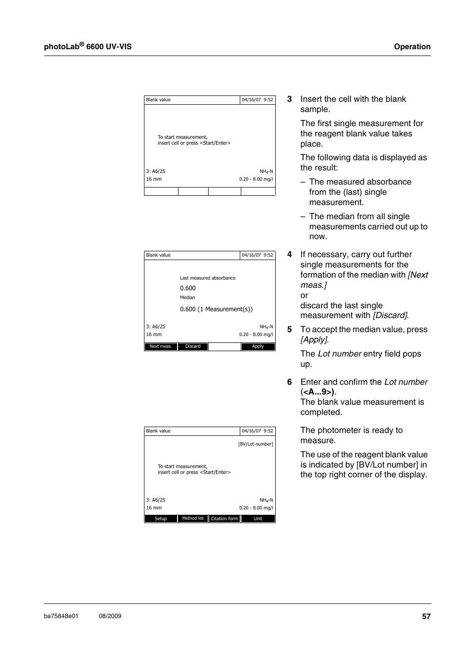 Xylem photoLab 6600 UV-VIS User Manual | Page 57 / 184