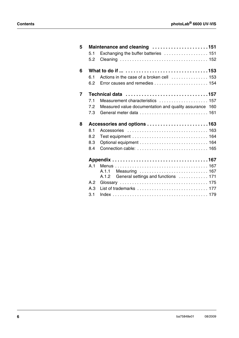 Xylem photoLab 6600 UV-VIS User Manual | Page 6 / 184