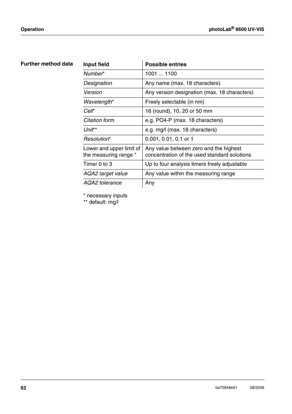 Xylem photoLab 6600 UV-VIS User Manual | Page 62 / 184