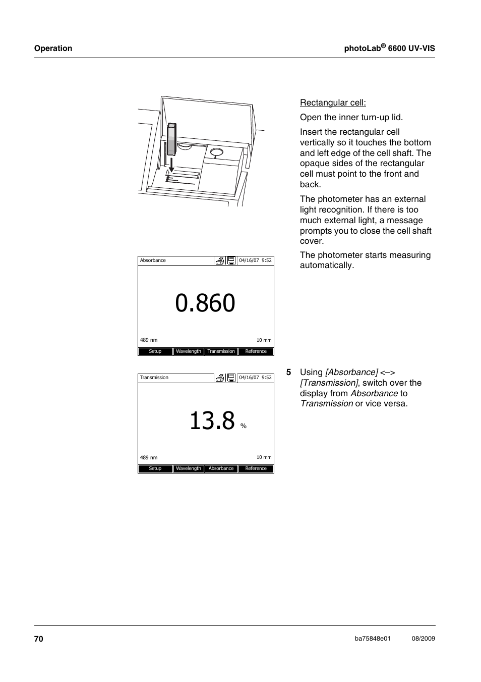 Xylem photoLab 6600 UV-VIS User Manual | Page 70 / 184
