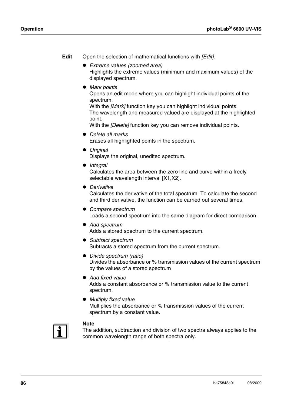Xylem photoLab 6600 UV-VIS User Manual | Page 86 / 184