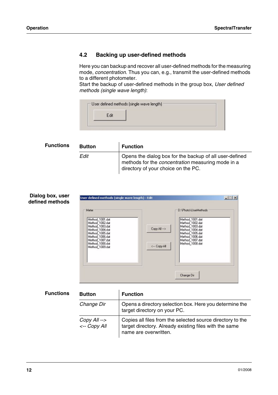 2 backing up user-defined methods, Backing up user-defined methods | Xylem SpectralTransfer User Manual | Page 12 / 16