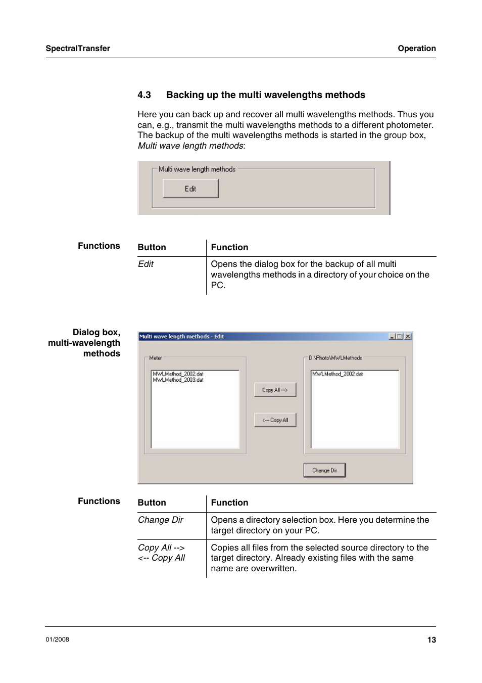 3 backing up the multi wavelengths methods, Backing up the multi wavelengths methods | Xylem SpectralTransfer User Manual | Page 13 / 16