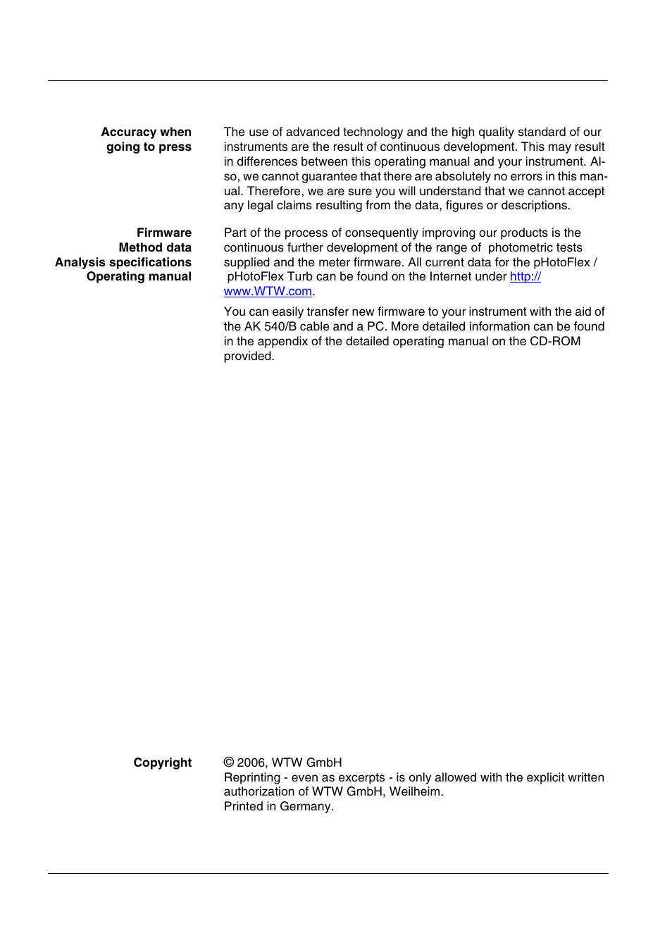 Xylem pHotoFlex/pHotoFlex Turb User Manual | Page 2 / 109